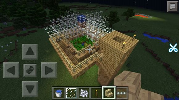 我的世界手机版怎么建造不用红石的一键收割机