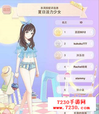 暖暖环游世界夏日活力少女搭配评选赛攻略 7230手游网