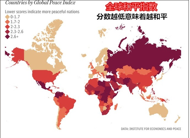 全球和平排名出炉 中国排在第几？