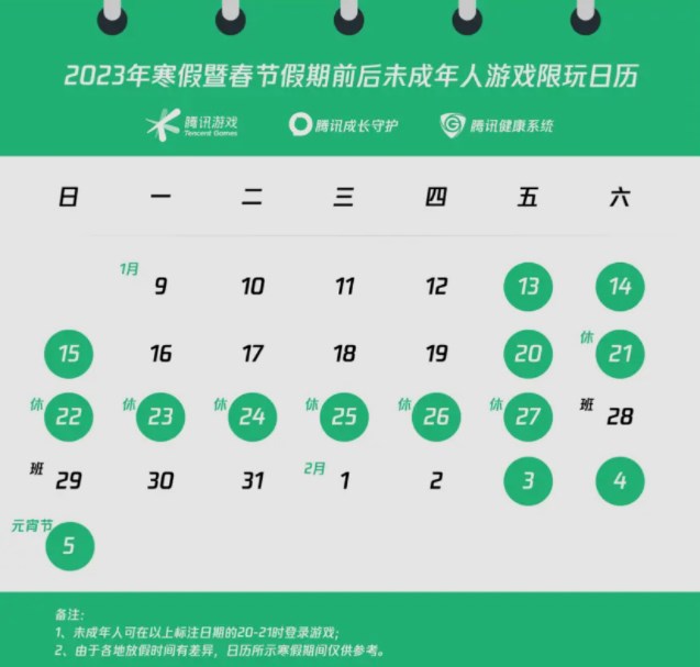 腾讯游戏未成年寒假每天可以玩多久 腾讯游戏未成年寒假限玩时长2024