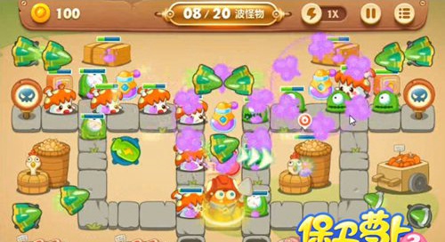 保卫萝卜3集市第46关怎么过 保卫萝卜3集市第46关攻略图解