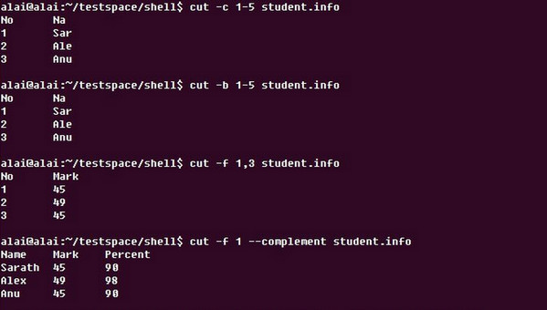 linux cut命令详解 linux cut用法大全​