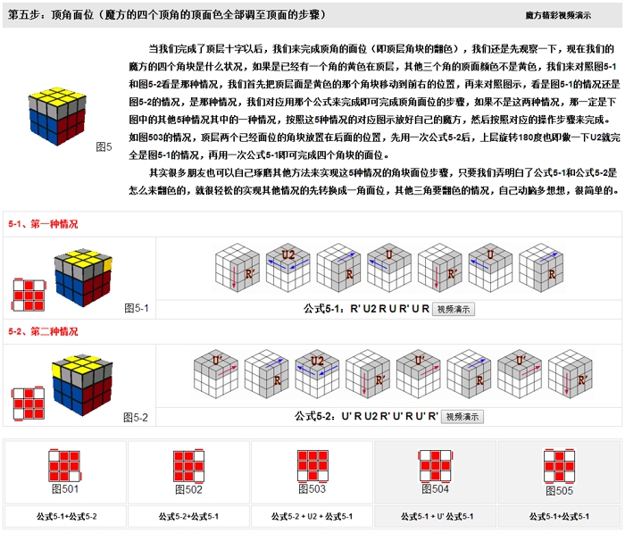 魔方公式口诀 魔方公式七步法图解