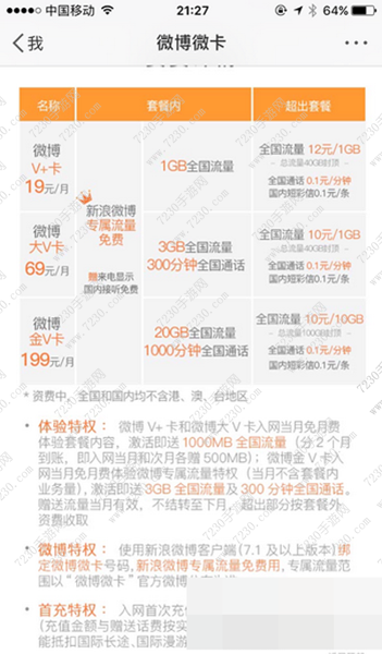 微博微卡用了后悔​ 微博微卡免流范围